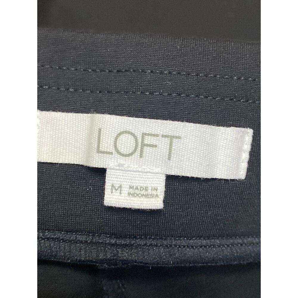 Ann Taylor LOFT Women's Black High Rise Pleated Straight Trousers Pants Size M - Picture 3 of 4